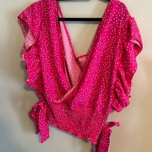 SHEIN pink polka dot tank